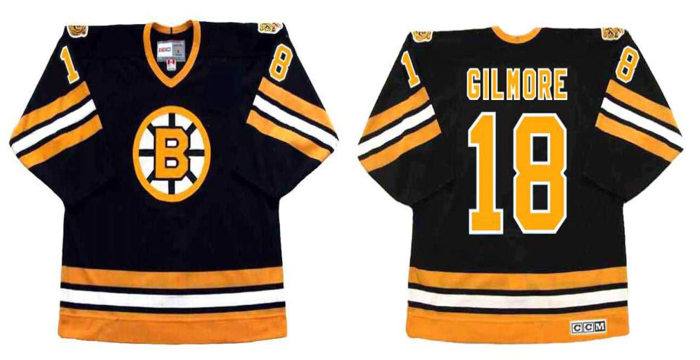 2019 Men Boston Bruins 18 Gilmore Black CCM NHL jerseys